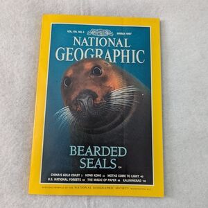 Vintage National Geographic Magazine With Bearded Seals Cover